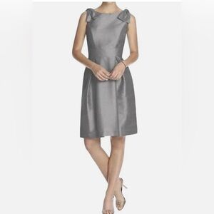 ALFRED SUNG Dupioni Bow Accents Cocktail Dress NWT